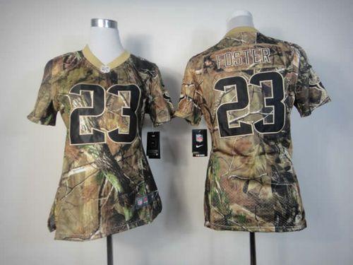  Texans #23 Arian Foster Camo Women's Stitched NFL Realtree Elite Jersey