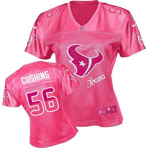  Texans #56 Brian Cushing Pink Women's Fem Fan NFL Game Jersey