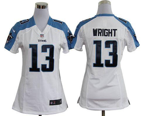 Real Nike Titans #13 Kendall Wright White Women's Stitched NFL ...