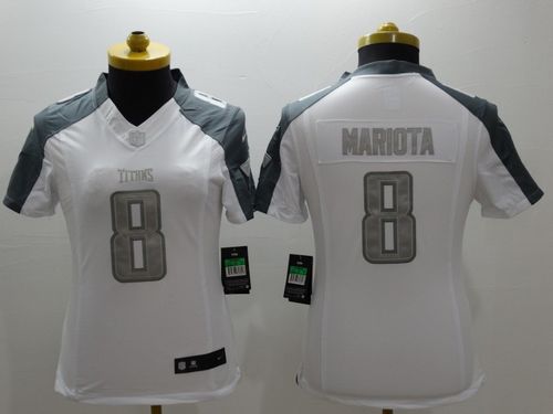  Titans #8 Marcus Mariota White Women's Stitched NFL Limited Platinum Jersey