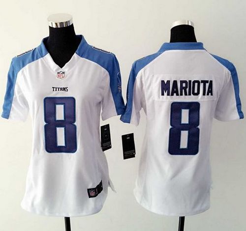  Titans #8 Marcus Mariota White Women's Stitched NFL Elite Jersey
