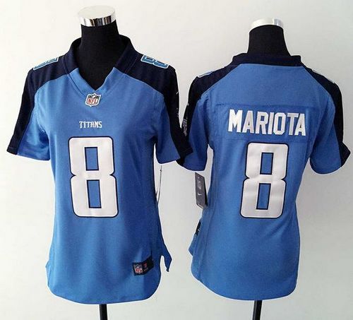  Titans #8 Marcus Mariota Light Blue Team Color Women's Stitched NFL Elite Jersey