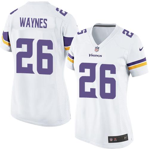  Vikings #26 Trae Waynes White Women's Stitched NFL Elite Jersey