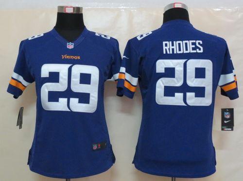  Vikings #29 Xavier Rhodes Purple Team Color Women's Stitched NFL Limited Jersey