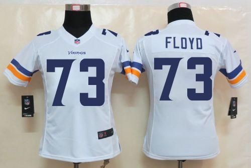  Vikings #73 Sharrif Floyd White Women's Stitched NFL Limited Jersey