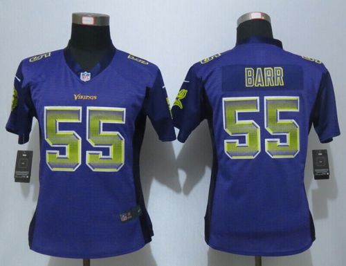  Vikings #55 Anthony Barr Purple Team Color Women's Stitched NFL Elite Strobe Jersey