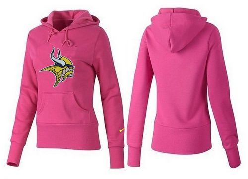 Women's Minnesota Vikings Logo Pullover Hoodie Pink