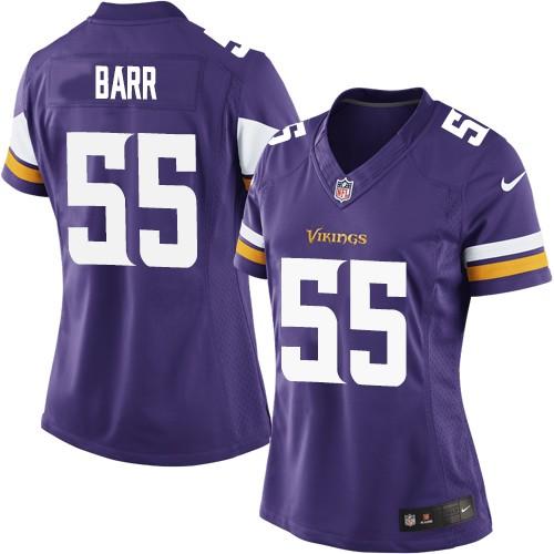  Vikings #55 Anthony Barr Purple Team Color Women's Stitched NFL Elite Jersey
