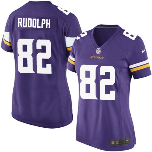  Vikings #82 Kyle Rudolph Purple Team Color Women's Stitched NFL Elite Jersey
