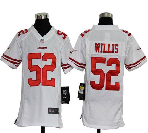  49ers #52 Patrick Willis White Youth Stitched NFL Elite Jersey