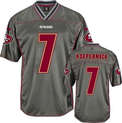  49ers #7 Colin Kaepernick Grey Youth Stitched NFL Elite Vapor Jersey