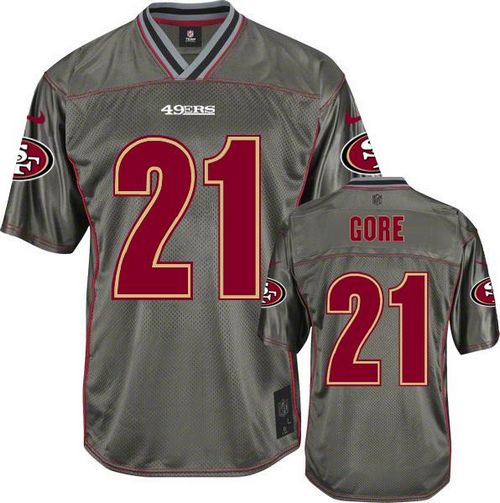  49ers #21 Frank Gore Grey Youth Stitched NFL Elite Vapor Jersey