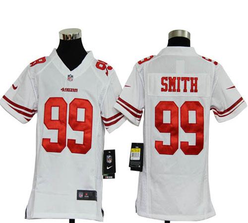  49ers #99 Aldon Smith White Youth Stitched NFL Elite Jersey