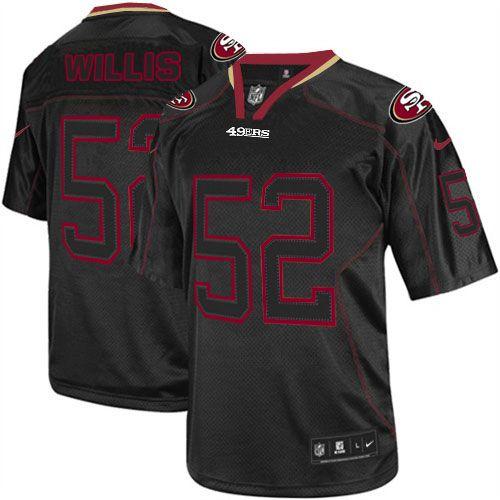  49ers #52 Patrick Willis Lights Out Black Youth Stitched NFL Elite Jersey