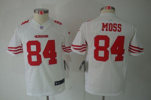  49ers #84 Randy Moss White Youth Stitched NFL Limited Jersey