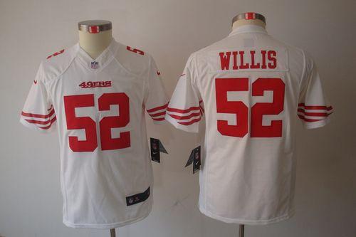  49ers #52 Patrick Willis White Youth Stitched NFL Limited Jersey
