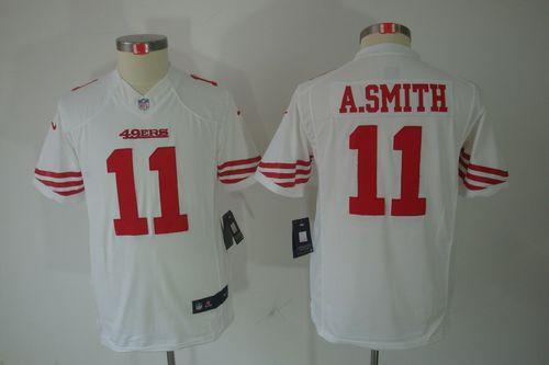  49ers #11 Alex Smith White Youth Stitched NFL Limited Jersey