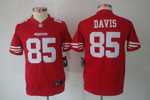  49ers #85 Vernon Davis Red Team Color Youth Stitched NFL Limited Jersey