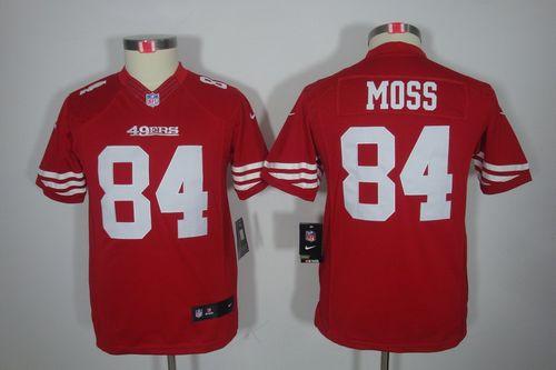 49ers #84 Randy Moss Red Team Color Youth Stitched NFL Limited Jersey