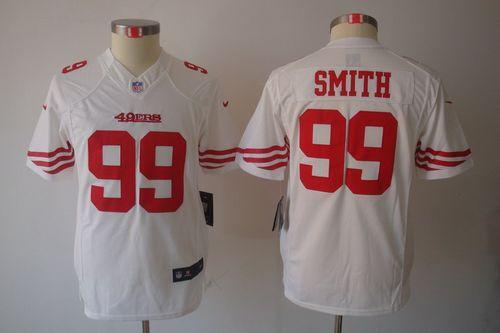  49ers #99 Aldon Smith White Youth Stitched NFL Limited Jersey