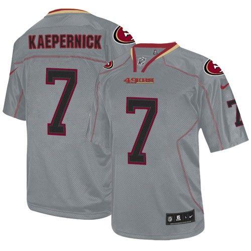  49ers #7 Colin Kaepernick Lights Out Grey Youth Stitched NFL Elite Jersey