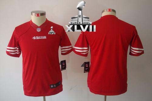  49ers Blank Red Team Color Super Bowl XLVII Youth Stitched NFL Limited Jersey