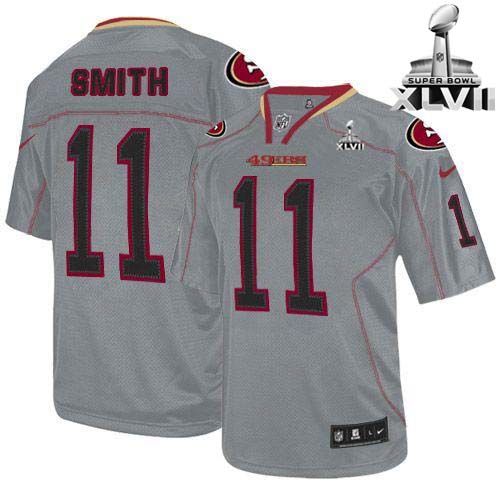 Nike 49ers #11 Alex Smith Lights Out Grey Super Bowl XLVII Youth ...