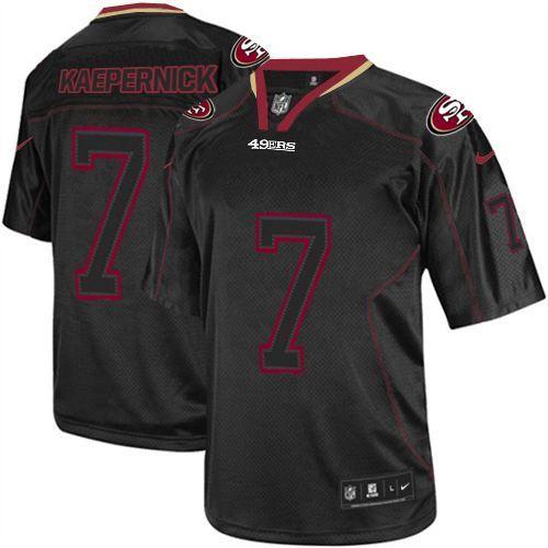  49ers #7 Colin Kaepernick Lights Out Black Youth Stitched NFL Elite Jersey