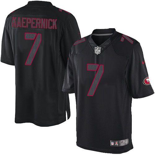  49ers #7 Colin Kaepernick Black Impact Youth Stitched NFL Limited Jersey