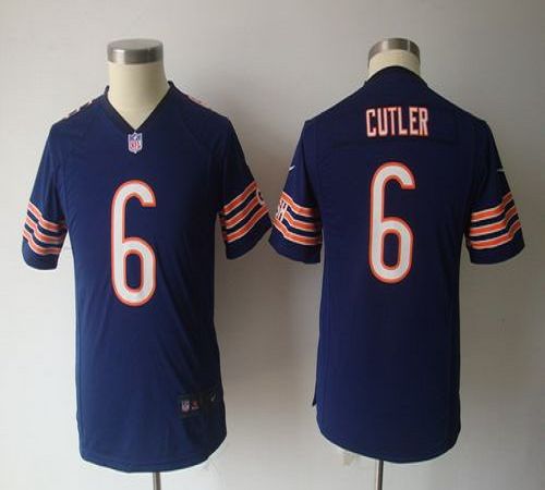  Bears #6 Jay Cutler Navy Blue Team Color Youth NFL Game Jersey