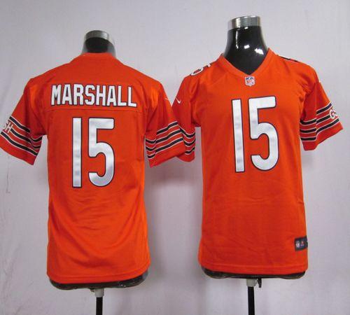  Bears #15 Brandon Marshall Orange Alternate Youth Stitched NFL Elite Jersey
