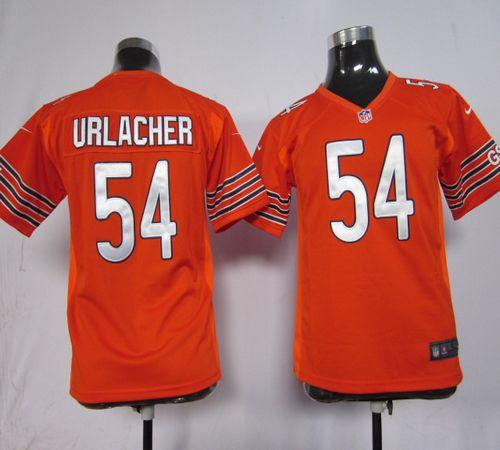  Bears #54 Brian Urlacher Orange Alternate Youth Stitched NFL Elite Jersey