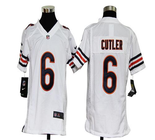  Bears #6 Jay Cutler White Youth Stitched NFL Elite Jersey