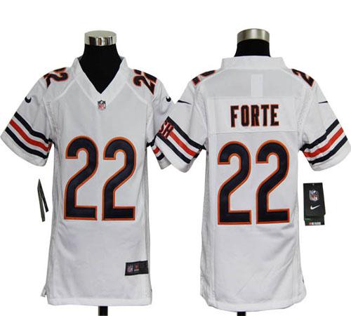  Bears #22 Matt Forte White Youth Stitched NFL Elite Jersey