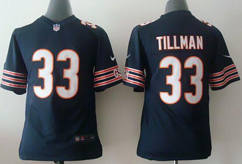  Bears #33 Charles Tillman Navy Blue Team Color Youth Stitched NFL Elite Jersey