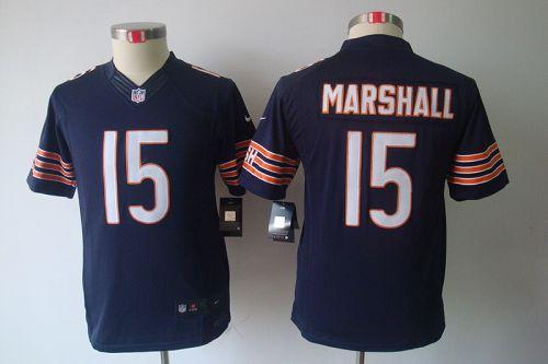  Bears #15 Brandon Marshall Navy Blue Team Color Youth Stitched NFL Limited Jersey