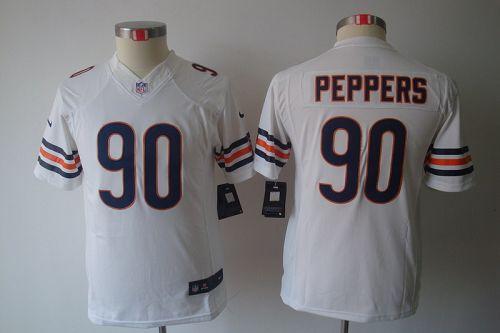  Bears #90 Julius Peppers White Youth Stitched NFL Limited Jersey