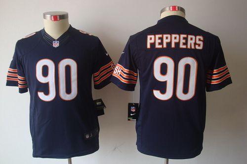  Bears #90 Julius Peppers Navy Blue Team Color Youth Stitched NFL Limited Jersey
