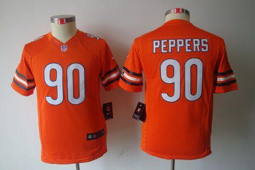  Bears #90 Julius Peppers Orange Alternate Youth Stitched NFL Limited Jersey