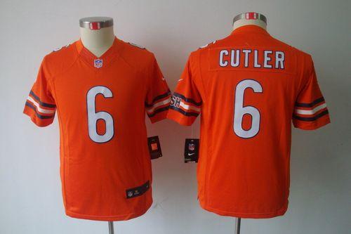  Bears #6 Jay Cutler Orange Alternate Youth Stitched NFL Limited Jersey