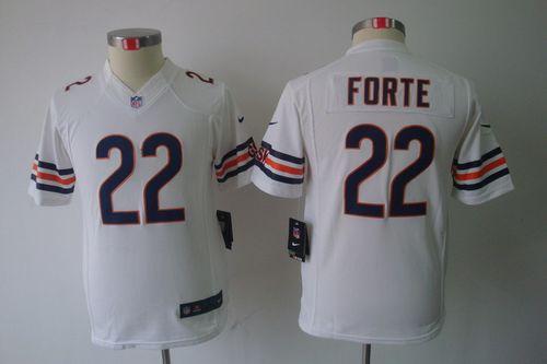  Bears #22 Matt Forte White Youth Stitched NFL Limited Jersey