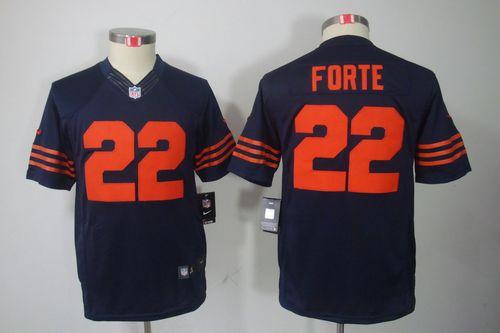  Bears #22 Matt Forte Navy Blue Youth 1940s Throwback Stitched NFL Limited Jersey