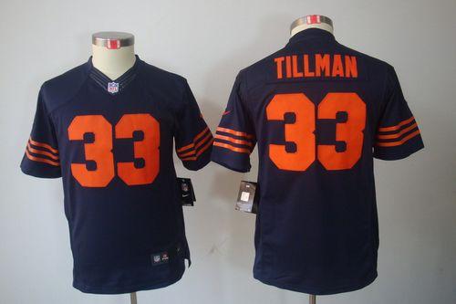  Bears #33 Charles Tillman Navy Blue Youth 1940s Throwback Stitched NFL Limited Jersey