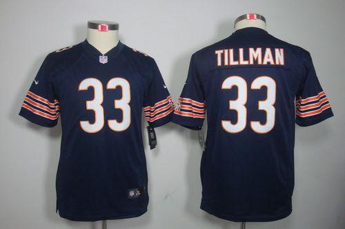  Bears #33 Charles Tillman Navy Blue Team Color Youth Stitched NFL Limited Jersey
