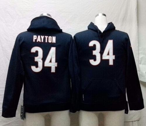  Bears #34 Walter Payton Navy Blue Youth Pullover NFL Hoodie