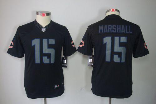  Bears #15 Brandon Marshall Black Impact Youth Stitched NFL Limited Jersey