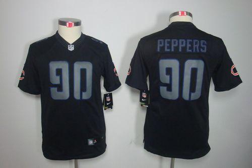  Bears #90 Julius Peppers Black Impact Youth Stitched NFL Limited Jersey