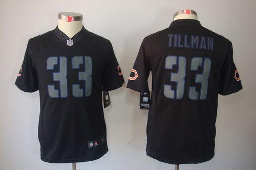  Bears #33 Charles Tillman Black Impact Youth Stitched NFL Limited Jersey