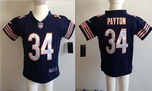 Toddler  Bears #34 Walter Payton Navy Blue Team Color Stitched NFL Elite Jersey