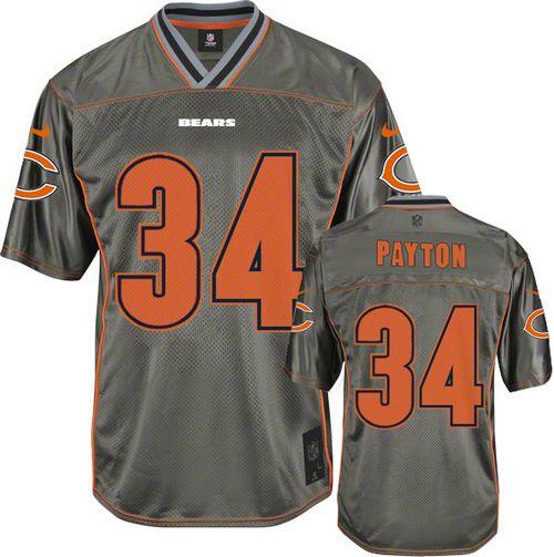  Bears #34 Walter Payton Grey Youth Stitched NFL Elite Vapor Jersey
